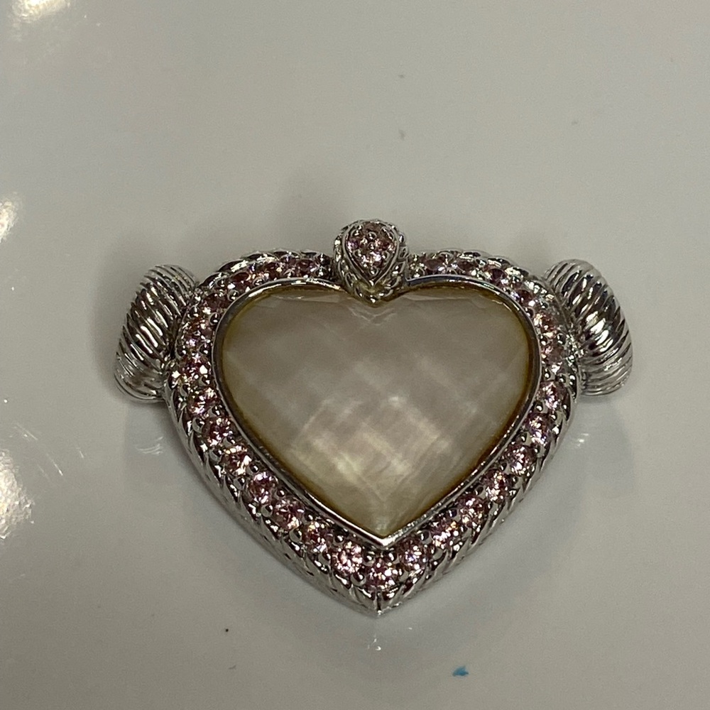 Judith Ripka Sterling Sliver Rose Quartz Heart Magnetic Enhancer - Picture 3 of 9